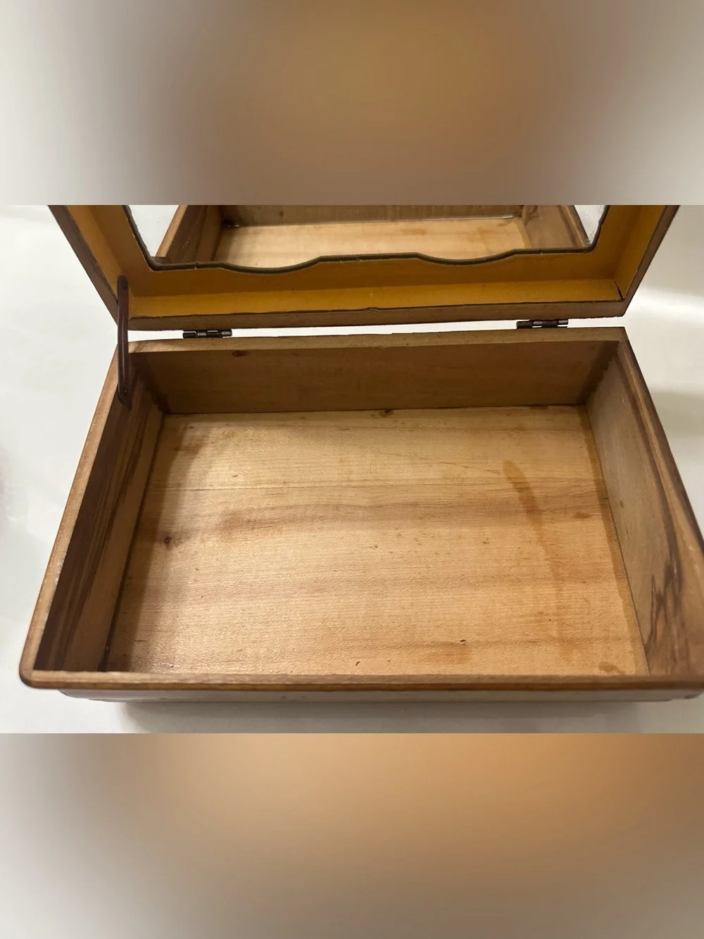 Vintage Ornate Wood Decorative Box with Scenic picture